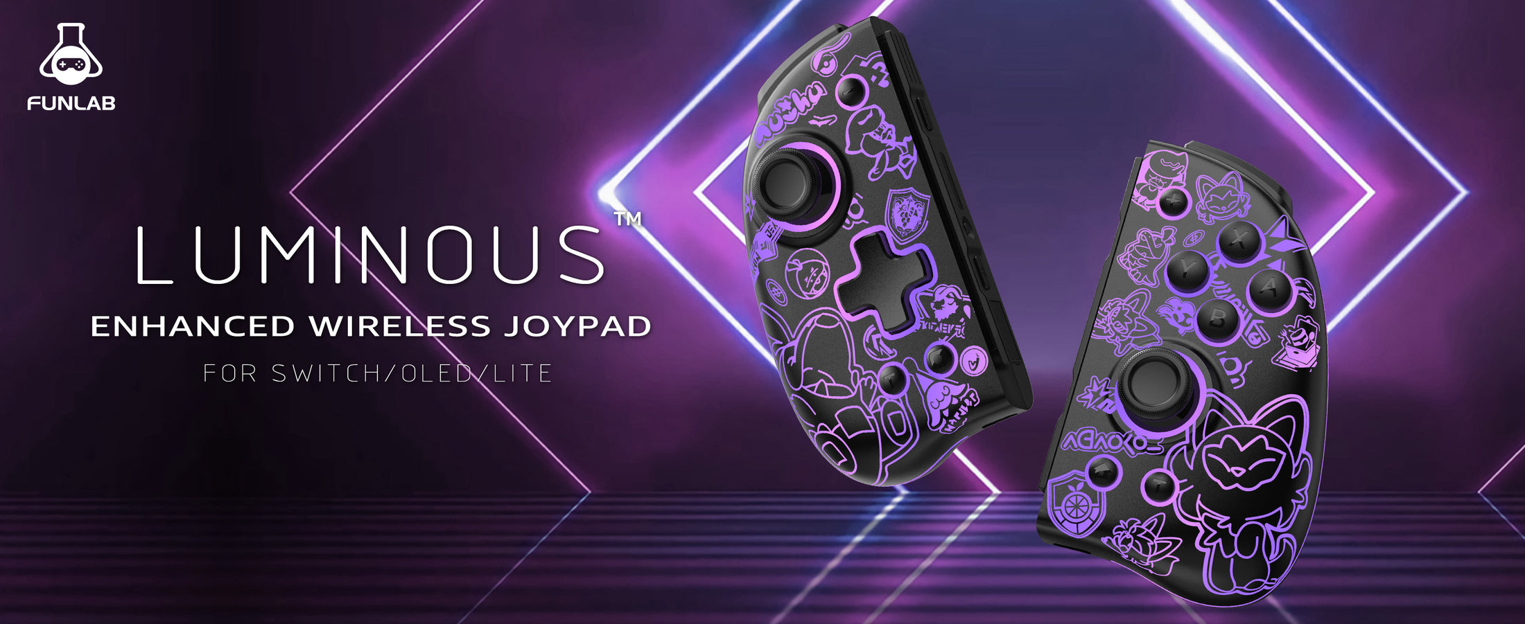 FUNLAB Luminous Joy-pad - Scarlet & Violet