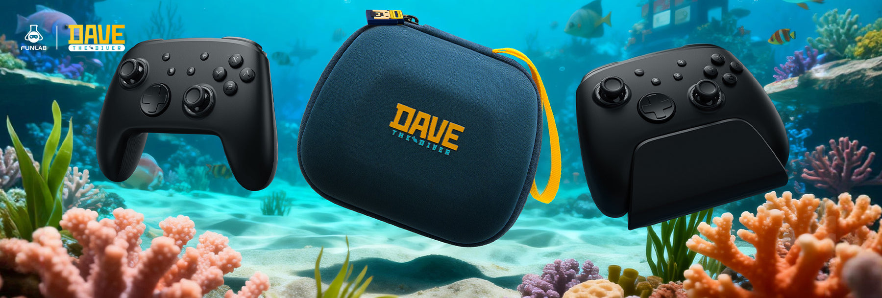FUNLAB Switch Pro Controller Carrying Case - DAVE THE DIVER