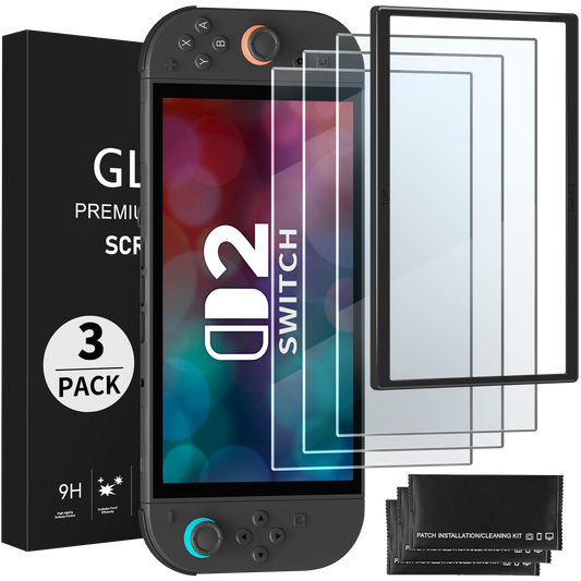 FUNLAB Switch 2 Tempered Glass Screen Protector (3-Pack)
