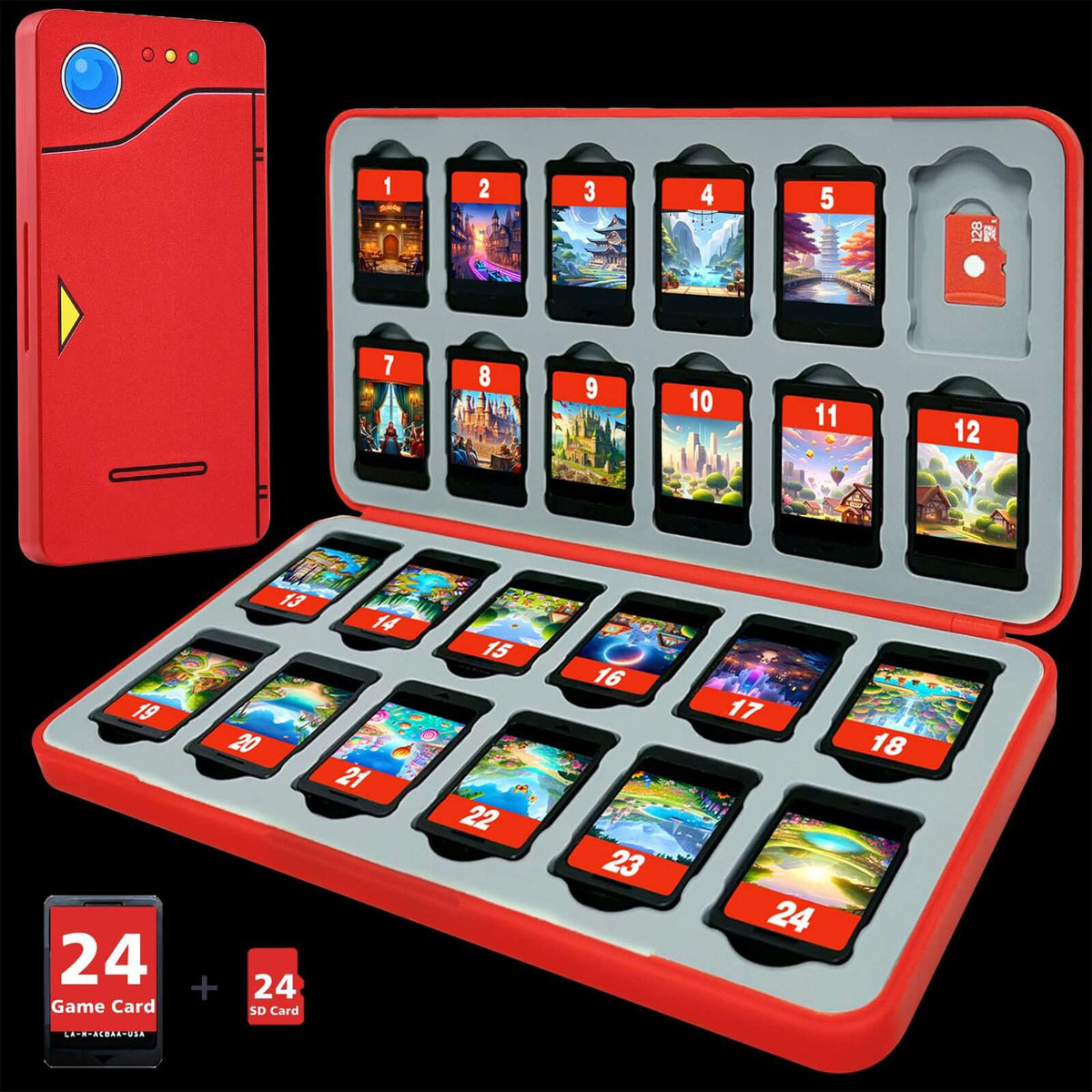 FUNLAB FunVault POKEDEX 24 Switch/Switch2 Game Cards Case