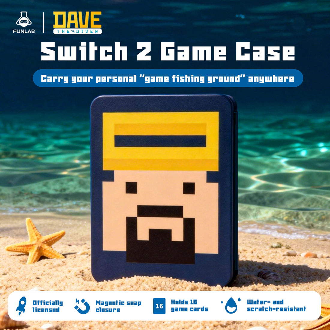 Store 16 cards in one ocean-ready case.