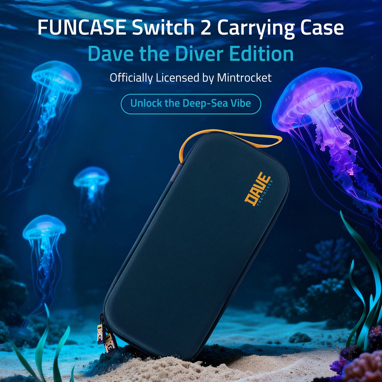 FUNLAB FunCase Mix Switch 2 Carrying Case -Dark blue-DAVE THE DIVER