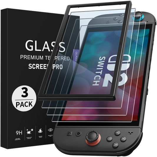 FUNLAB Switch 2 Tempered Glass Screen Protector (3-Pack)