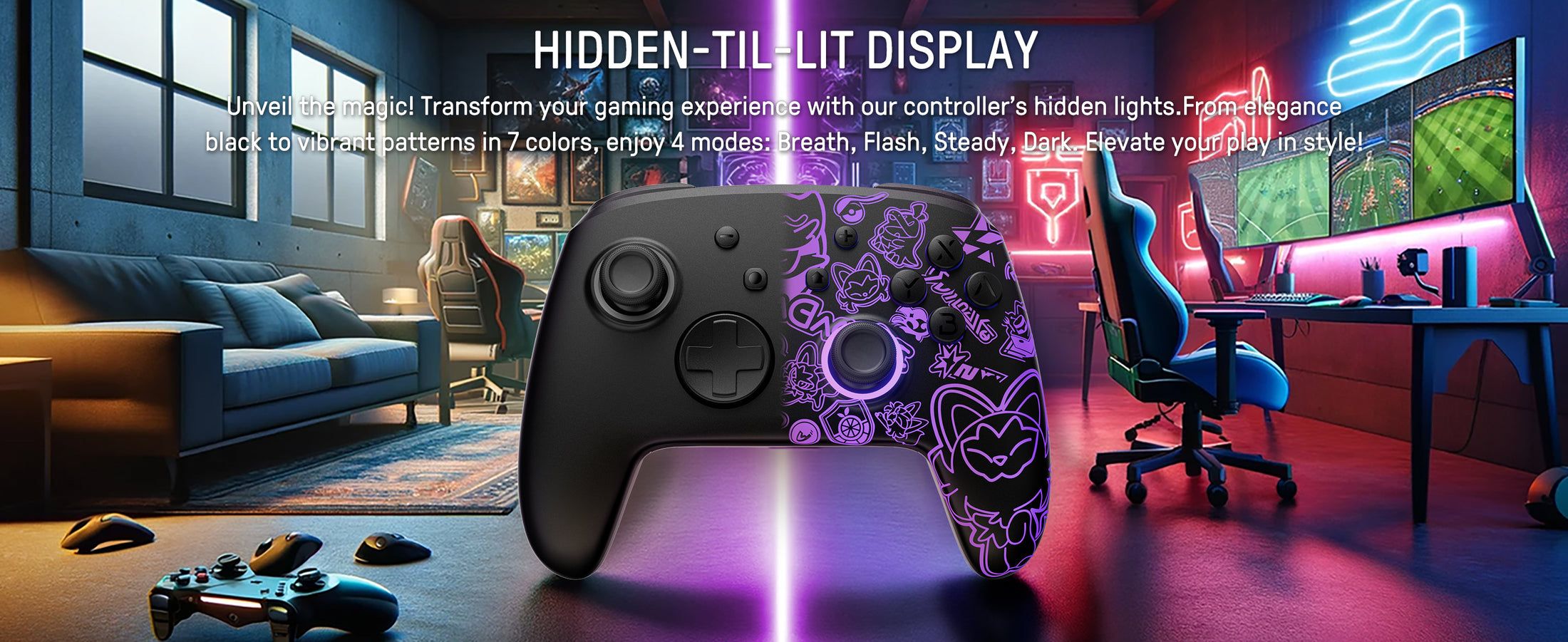 FUNLAB Firefly Switch/Switch2 Pro Controller - Scarlet & Violet