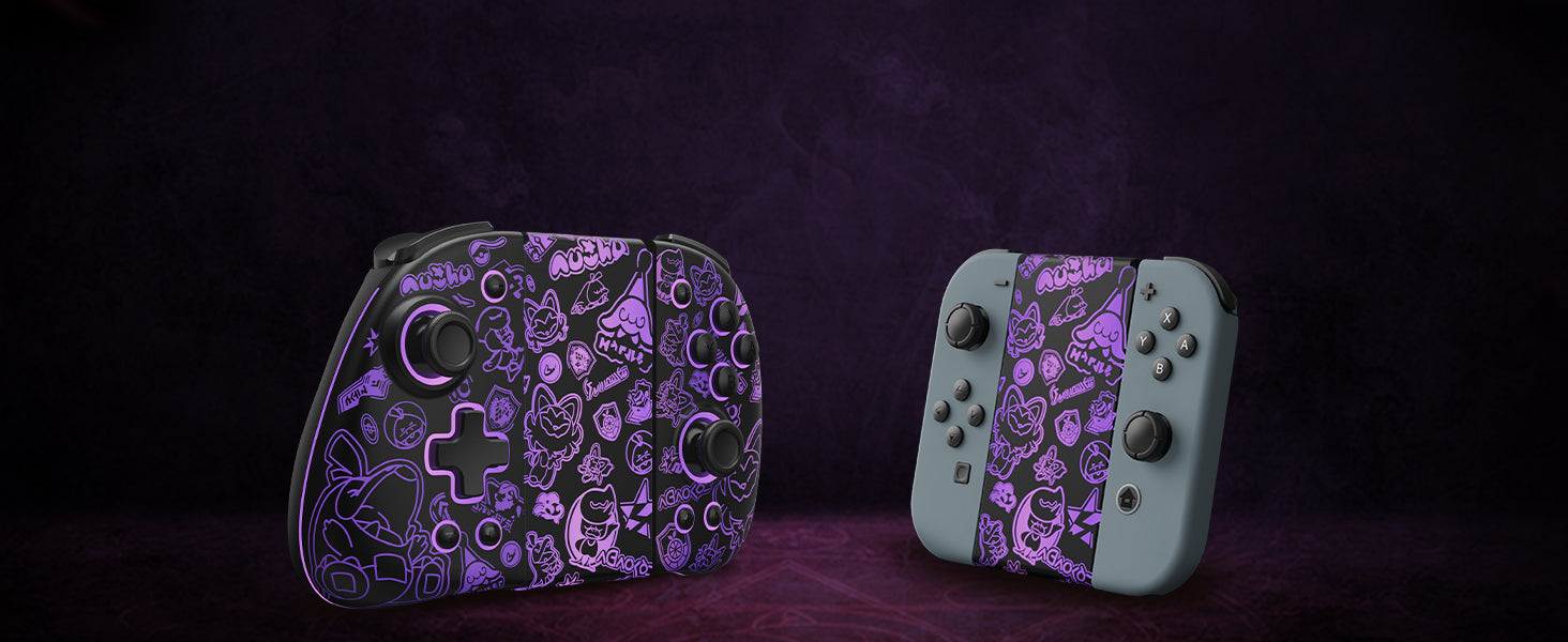 FUNLAB Lumingrip Joy-Con Charging Grip - Scarlet & Violet