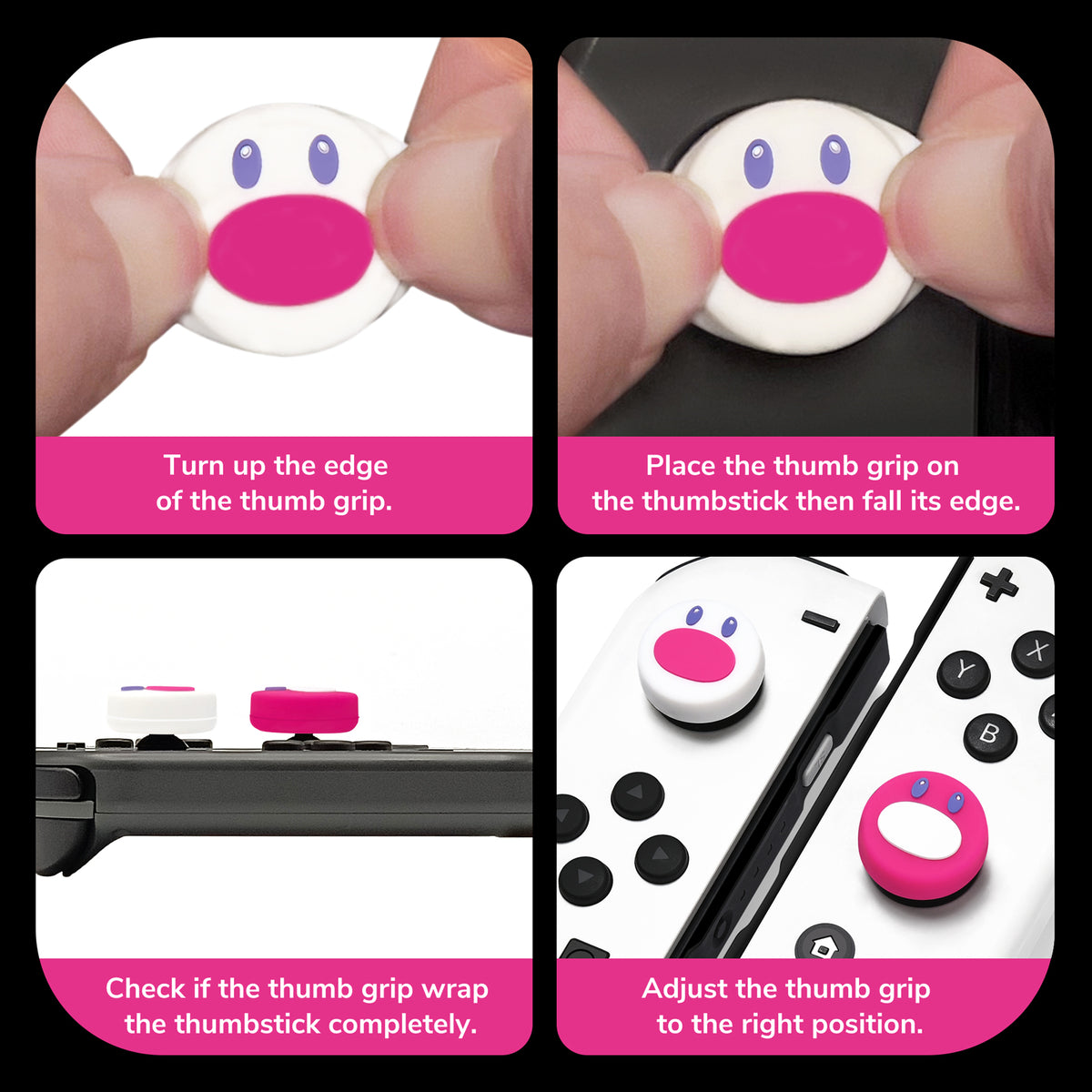 FUNLAB Switch Thumb Grips - Pink & White