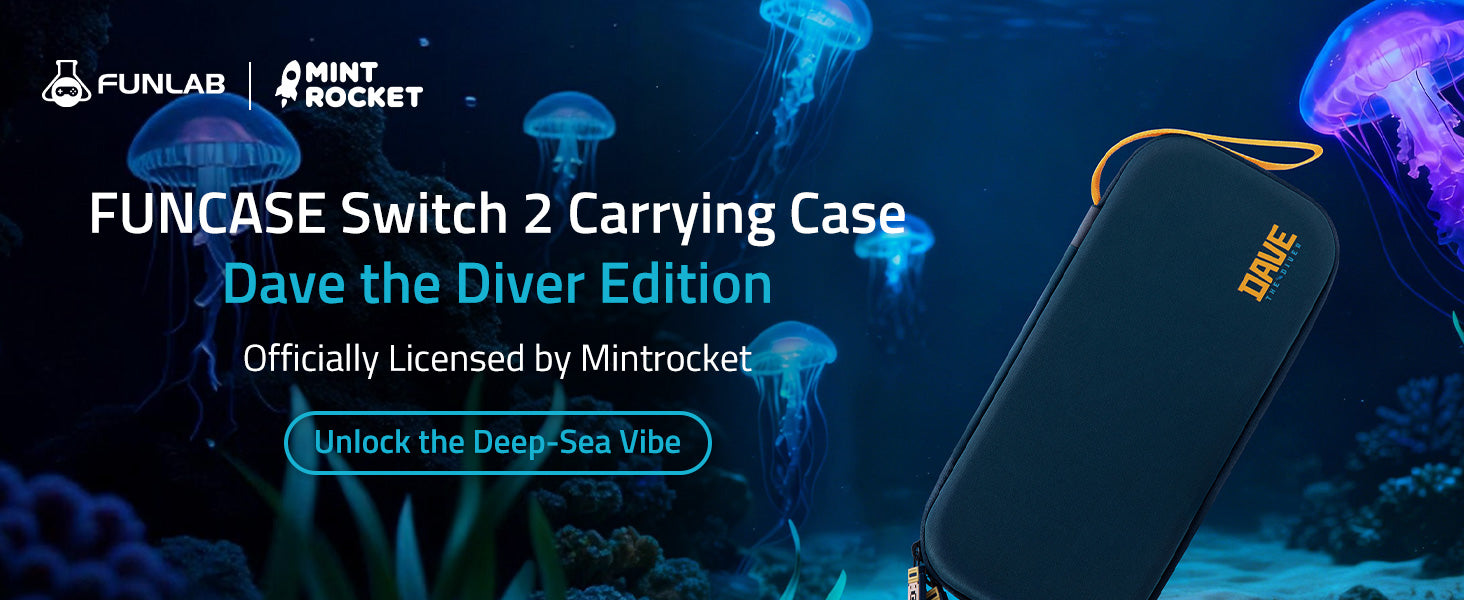 FUNLAB FunCase Mix Switch 2 Carrying Case -Dark blue-DAVE THE DIVER