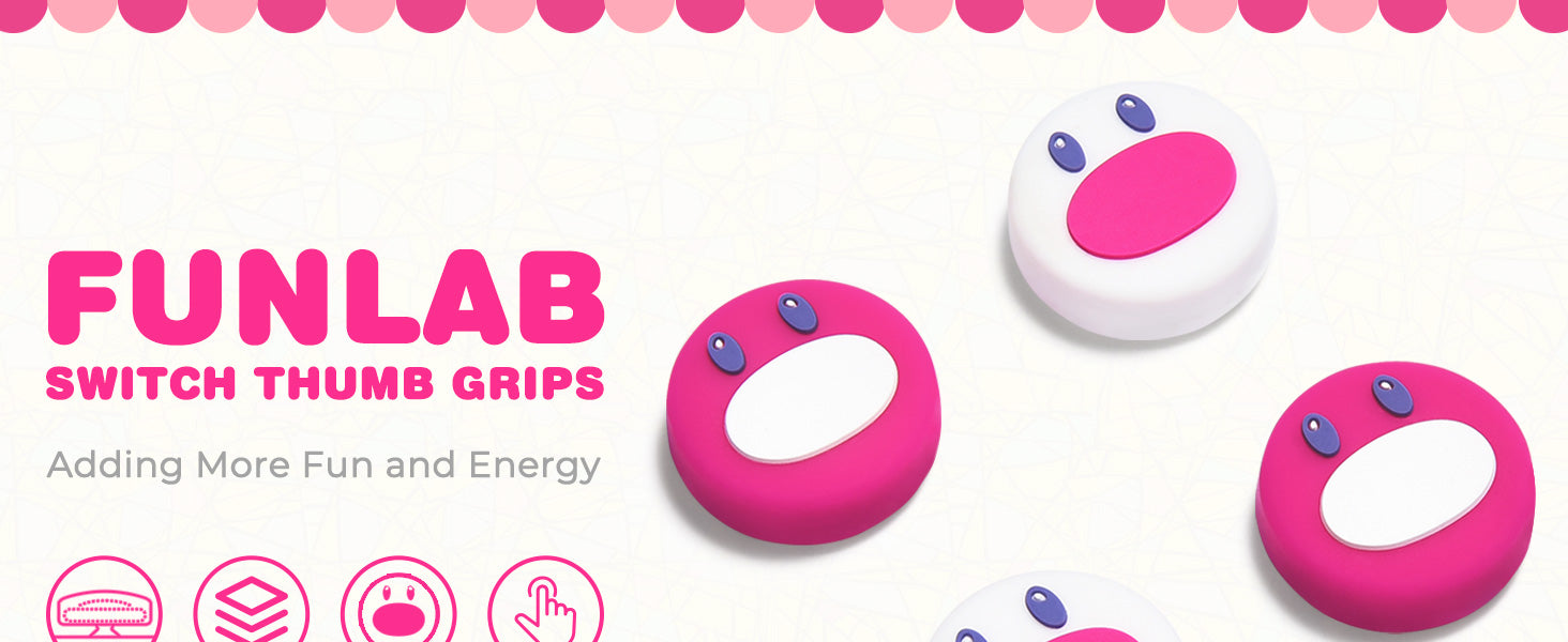 FUNLAB Switch Thumb Grips - Pink & White