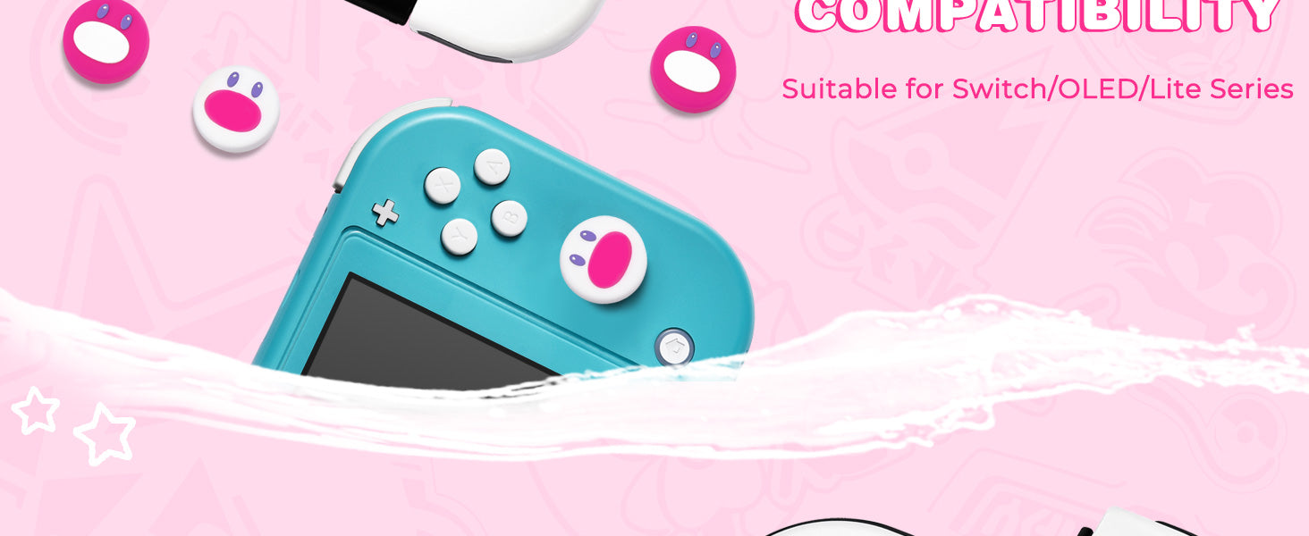 FUNLAB Switch Thumb Grips - Pink & White