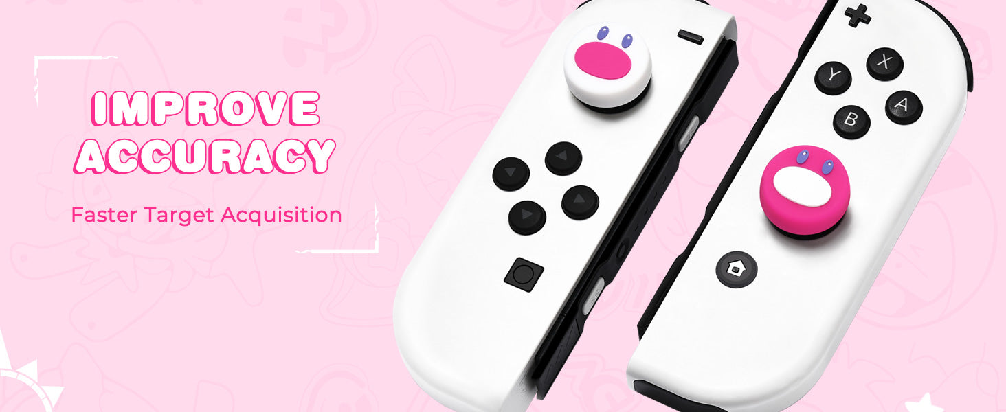 FUNLAB Switch Thumb Grips - Pink & White