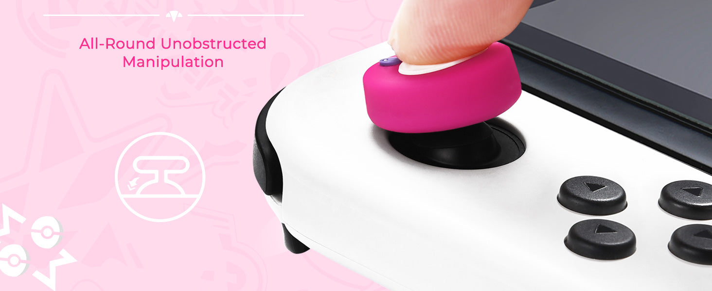 FUNLAB Switch Thumb Grips - Pink & White